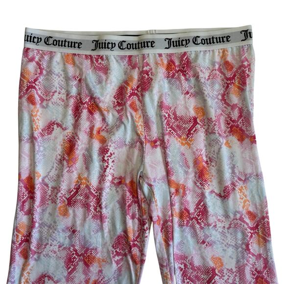Juicy Couture Woman's Size Extra Large Pull On Pajama Pants White Pink - Picture 3 of 9
